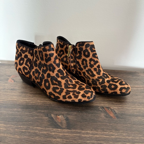 Sam Edelman Women’s Cheetah Leopard Print Ankle Boots Booties - Picture 1 of 12